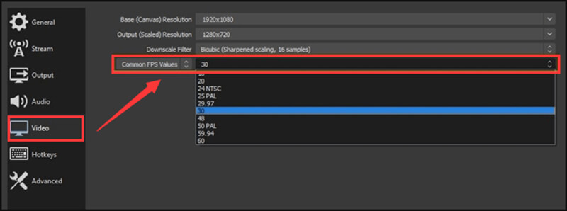 Downscale frame rate