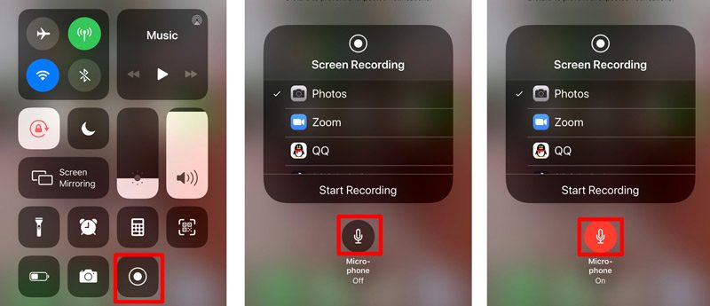 تمكين تسجيل الصوت على iOS