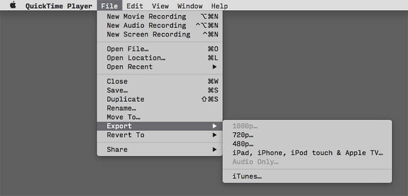 Export Quicktime