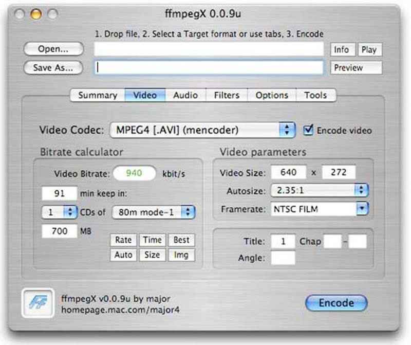Konverter video FFmpeg HD