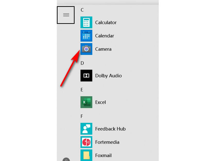 Find camera on windows