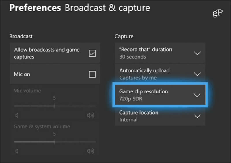 Game DVR-inställningar