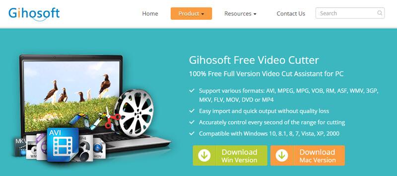 برنامج قص الفيديو المجاني من Gihosoft 