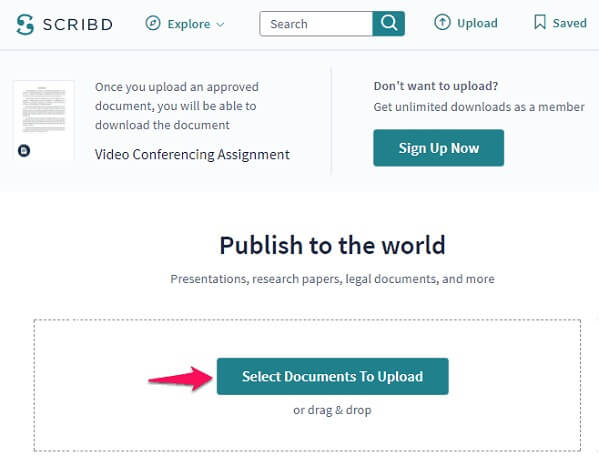 Como baixar documentos do Scribd