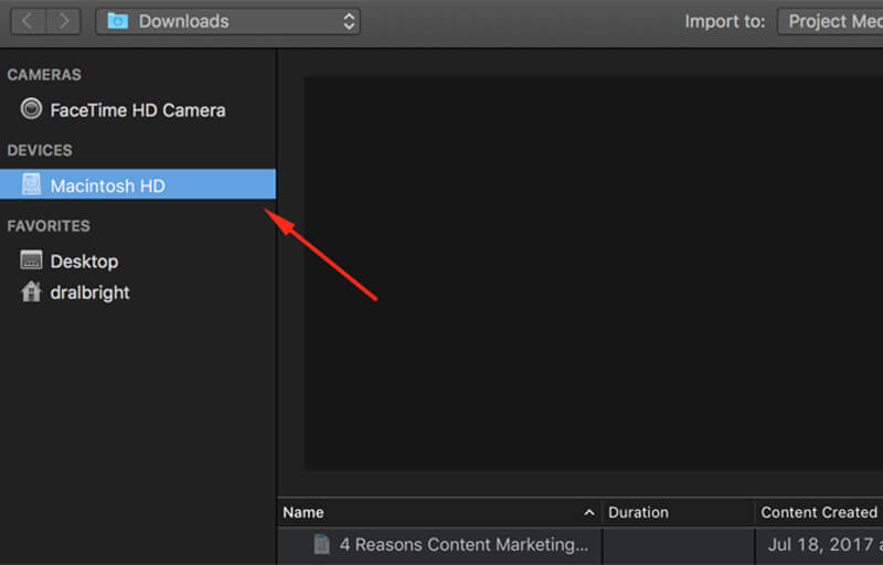 Video import iMovie