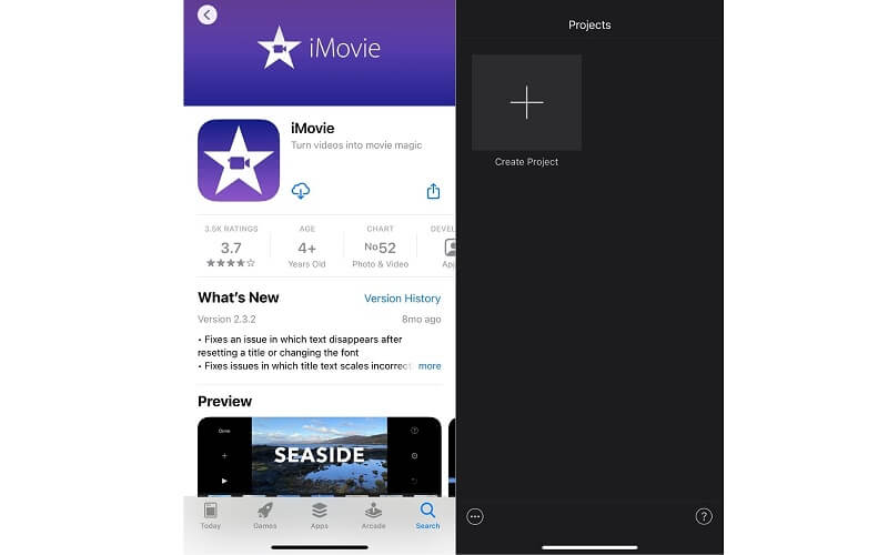 Spuštění aplikace iMovie