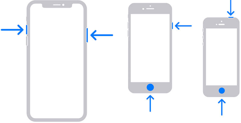 iPhone X e posterior obter captura de tela