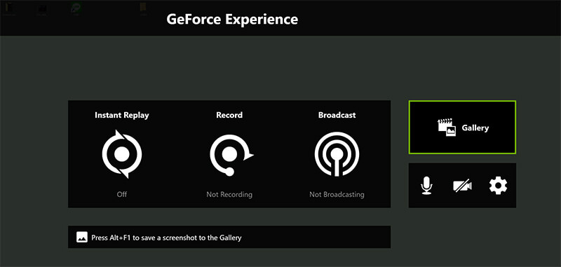 Hauptschnittstelle von GeForce Experience