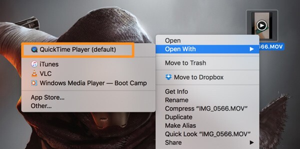 Buka dengan Quicktime