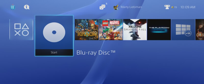 Jogue Blu-ray no PS4