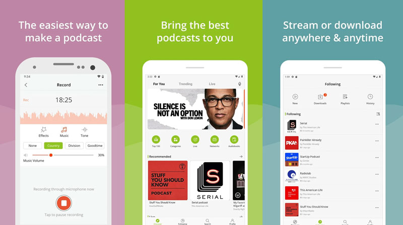 Neem een podcast op Android op