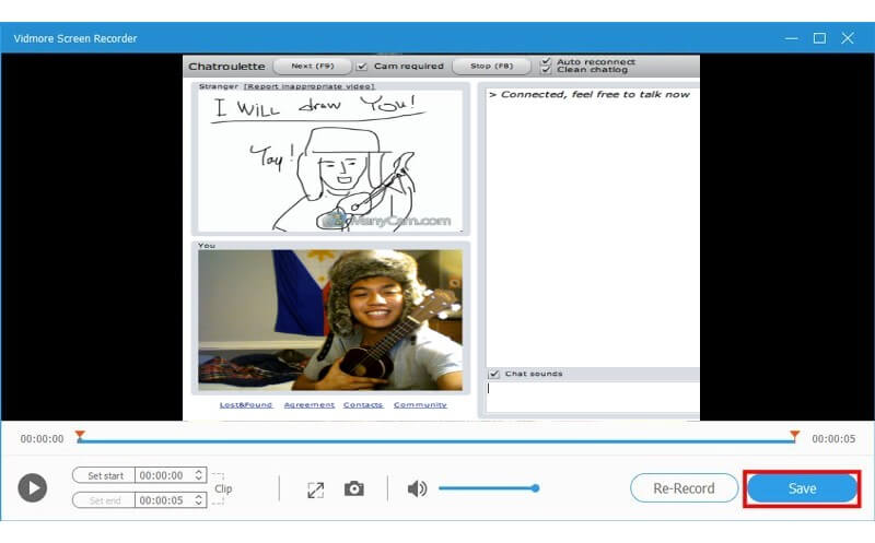 Grabar video de Chatroulette