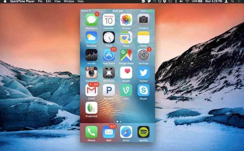 Optag iPhone-skærm med Quicktime