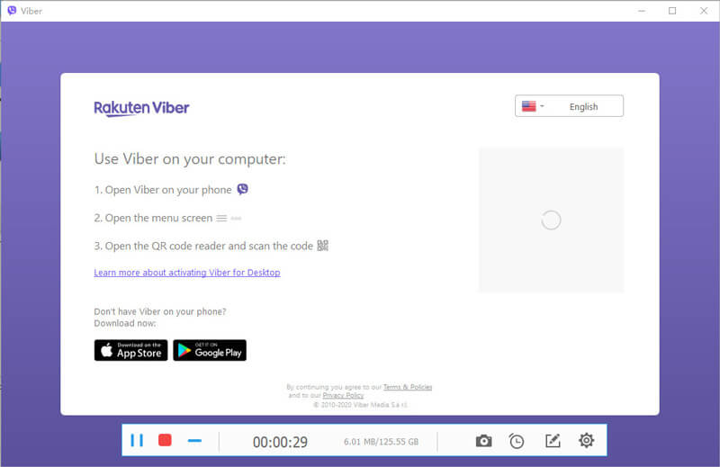 Viber 영상 통화 기록