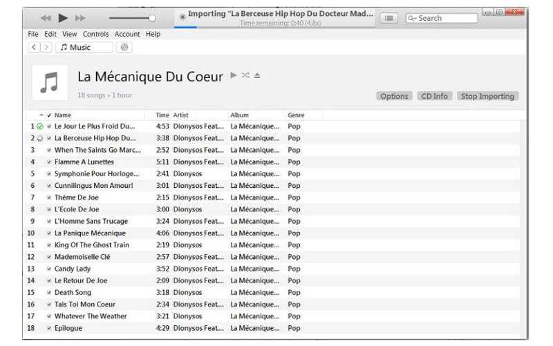 Extraer música con iTunes