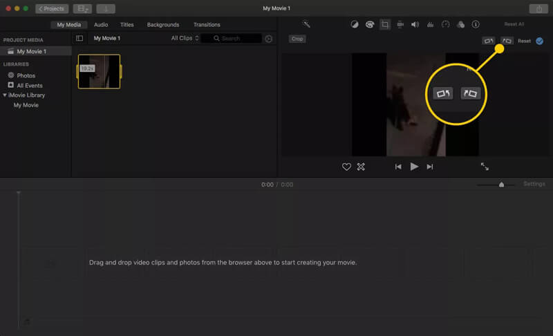 Ruota il video clip in iMovie