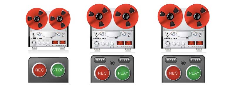 3d Voice Recorder Player icons. Voice reverse