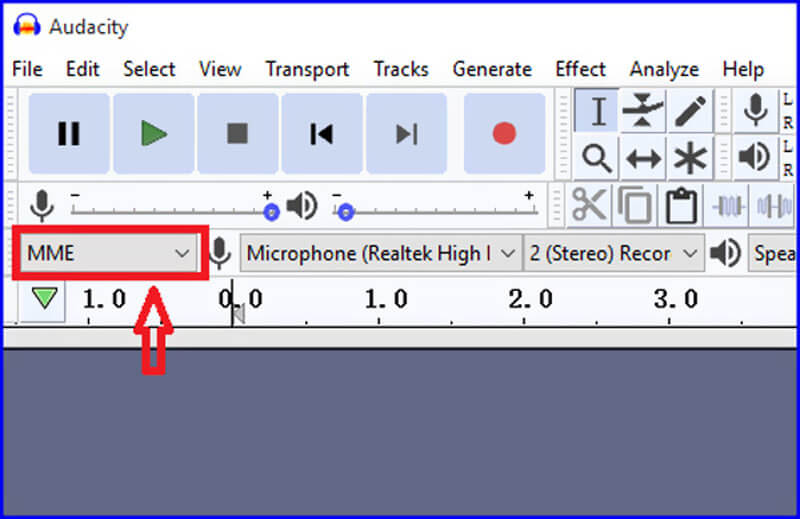 Configurar el host de audio de Audacity