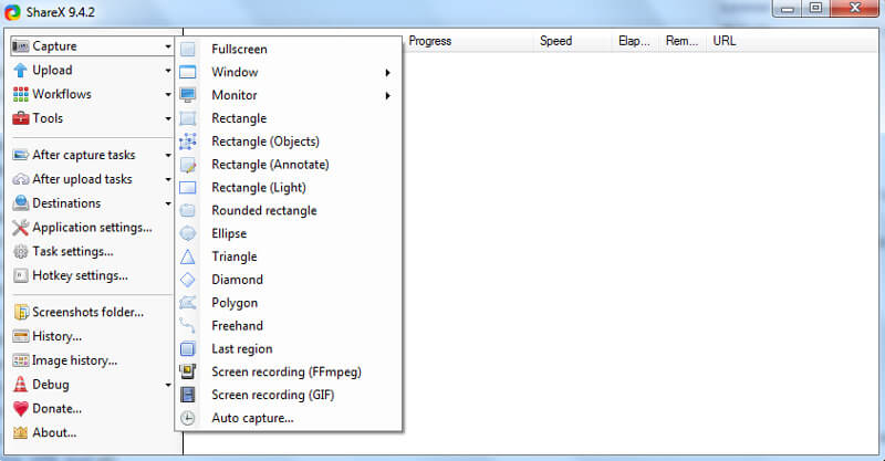 Sharex Capture Options