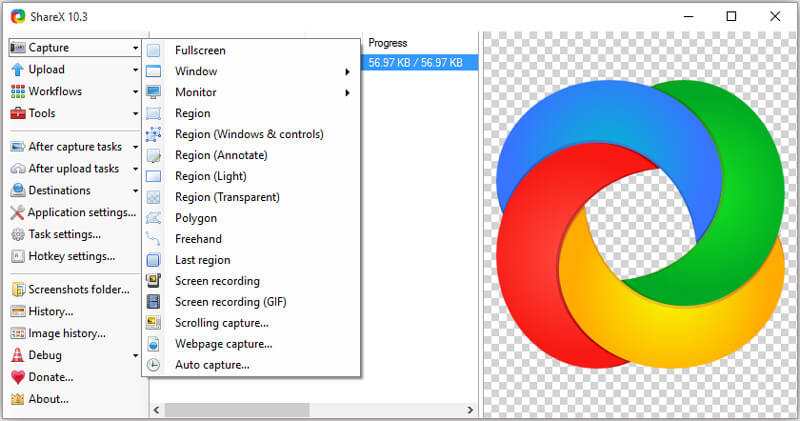 sharex screen recording with audio