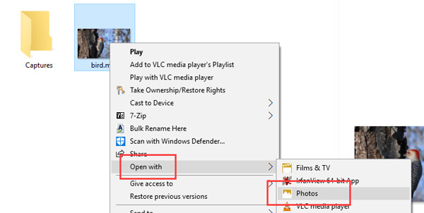 Trim video win10 open with photos
