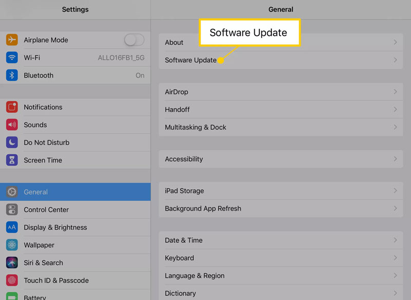 Update iPad OS