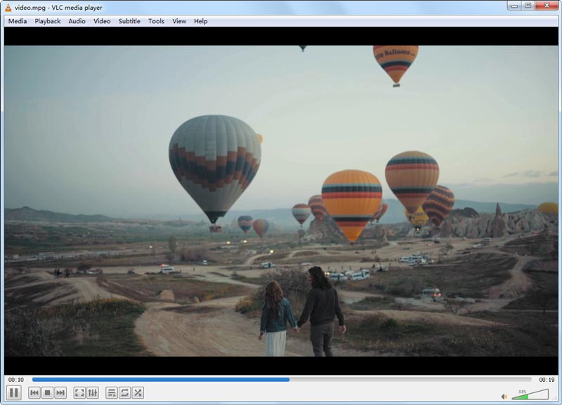 VLC воспроизвести файл MPG