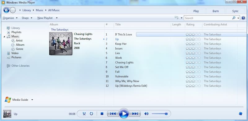 Antarmuka Windows Media Player