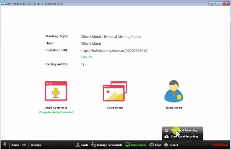 Record a Zoom Meeting as a Host 