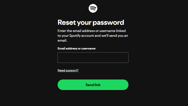 Επαναφορά κωδικού πρόσβασης Spotify