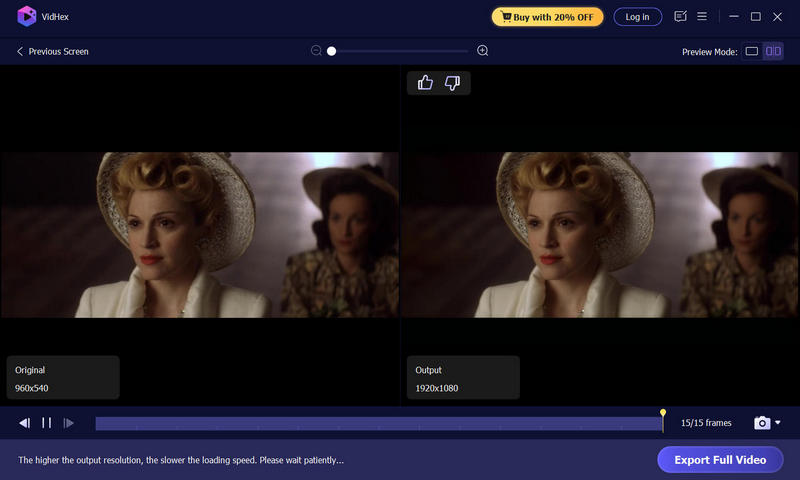 Exportação Vidmore Vidhex