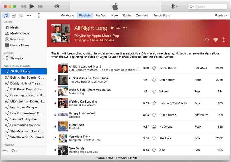 Apple Music 播放列表 iTumes 概覽