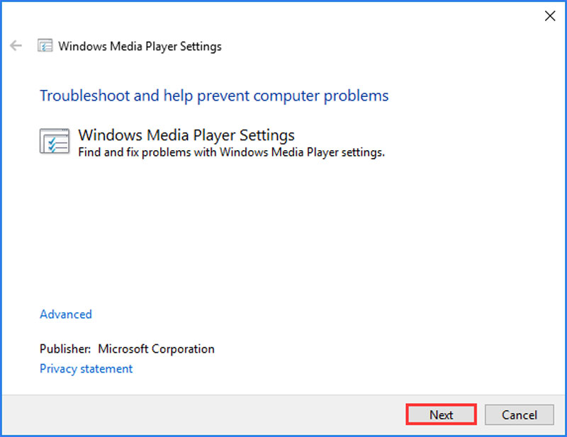 Válassza a Windows Media Player könyvtár lehetőséget