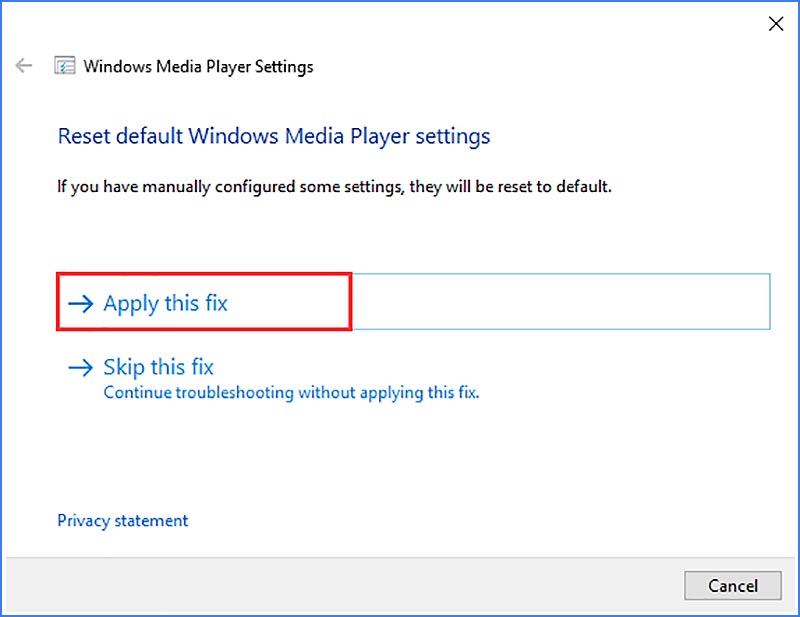 Corrigir problema do Windows Media Player