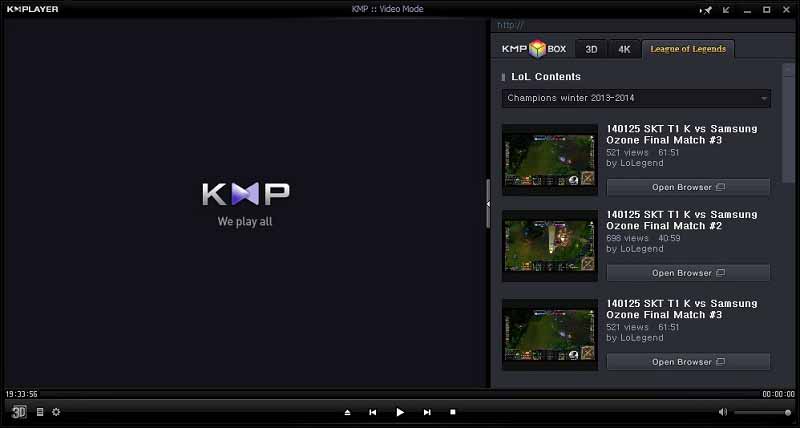 Captura de tela Kmplayer