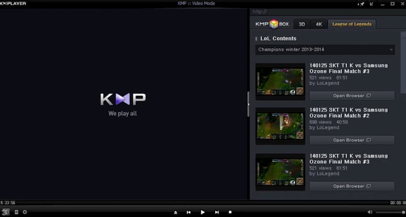 Kmplayer-ohjelmisto