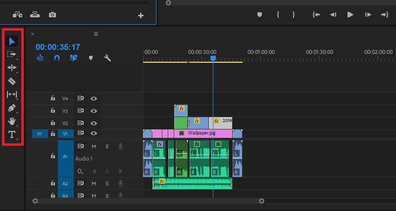 giao diện adobe Premiere pro