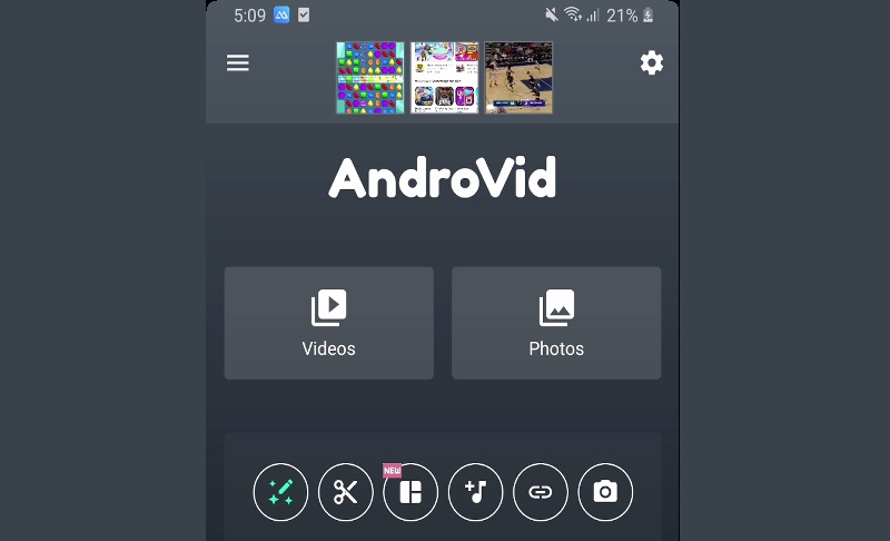 Android κατασκευαστής ταινιών androvid