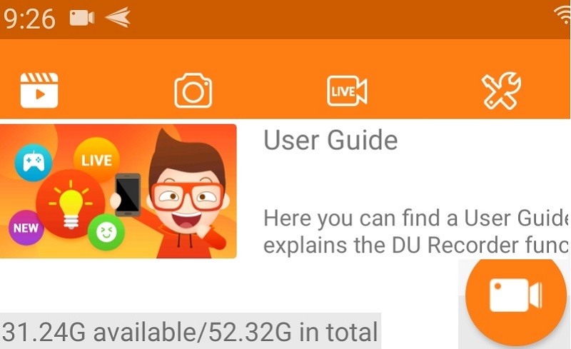 เครื่องทำภาพยนตร์ durecorder android