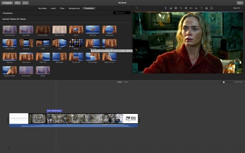 อินเทอร์เฟซ imovie