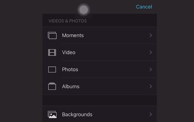 imovie iphone media toevoegen