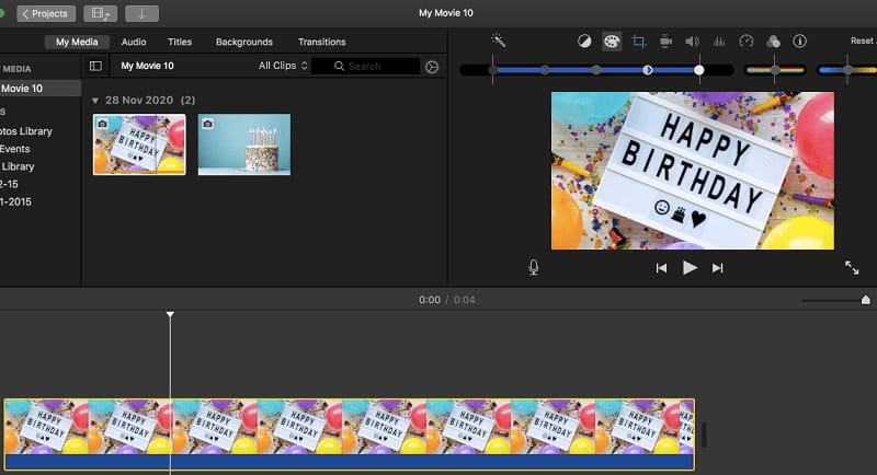 imovie mac применять эффекты