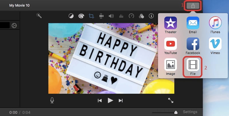 imovie mac ส่งออกวิดีโอ