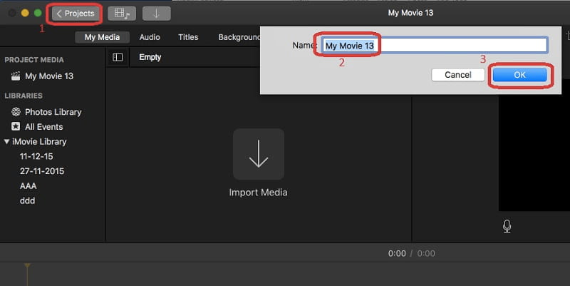 interfața imovie mac